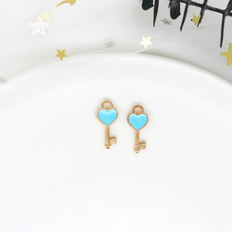 подвески для украшений 10 шт. 16 * 7 мм в форме сердца эмаль ключей кулон сделай сам