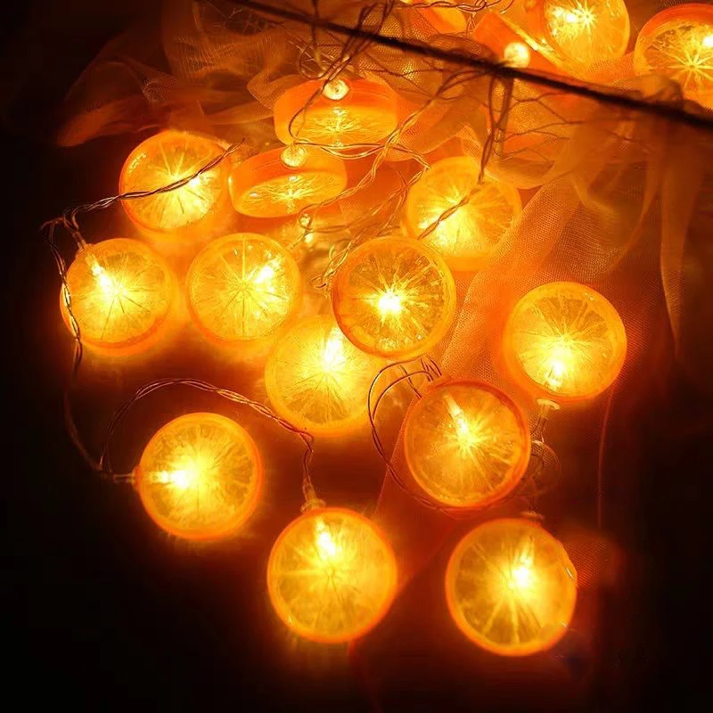 

String lights fruit lemon lights curtain lights outdoor indoor bedroom window decoration Christmas tree decoration lights 1pcs
