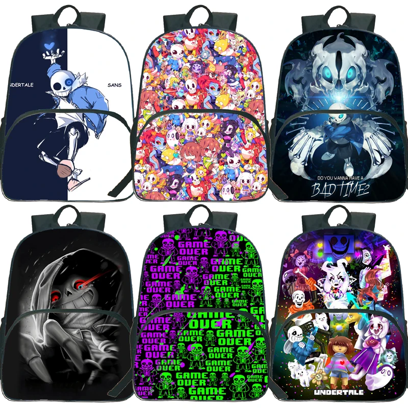 

UNDERTALE Sans And Papyrus Kids Backpack Students Anime School Bags Boys Girls Cartoon Bookbags Children Rucksack Teens Knapsack