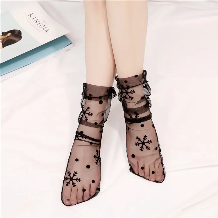 Летняя Сексуальная Ретро кружевная Цветочная сетка женские носки для девочек