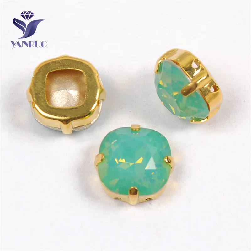 Pacific Opal Yanruo 4470 Подушка сшита камни Комплект «сделай сам» с острым носком задняя хрустальные стразы, горный хрусталь для платья, украшение - Цвет: Pacific Opal