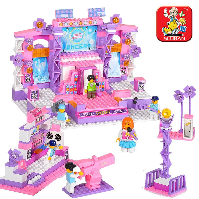 

Puzzle insert assembling building blocks pink dream 0255 dream stage children's educational toys