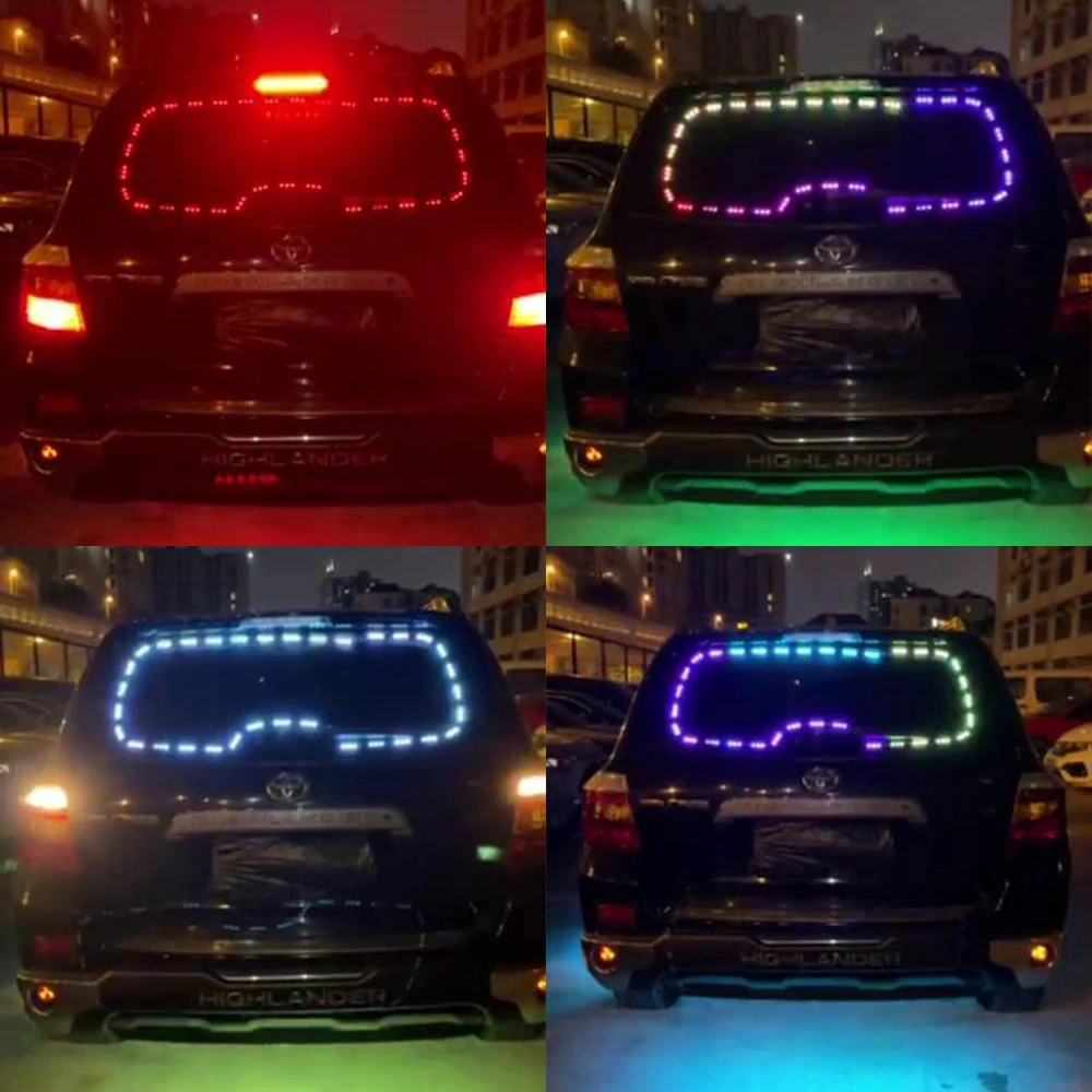 OKEEN 3M RGB Equalizer Music Light Rear Windshield Led Strip Decorative Atmosphere Lights Auto Warning Brake Lamp APP Control images - 6