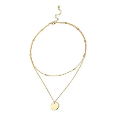 Gold color Abayabay, колье, цепочка, Женские многослойные, круглые ожерелья, ювелирные изделия для любителей желтого золота, модные персонализированные ожерелья - Окраска металла: Gold color