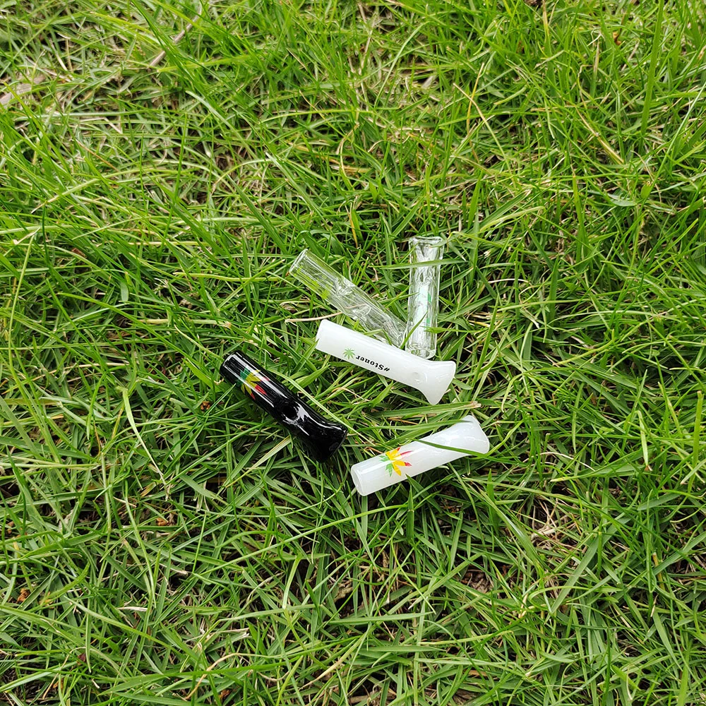 5 шт. курительный стеклянный многоразовый фильтр советы плоский/круглый рот