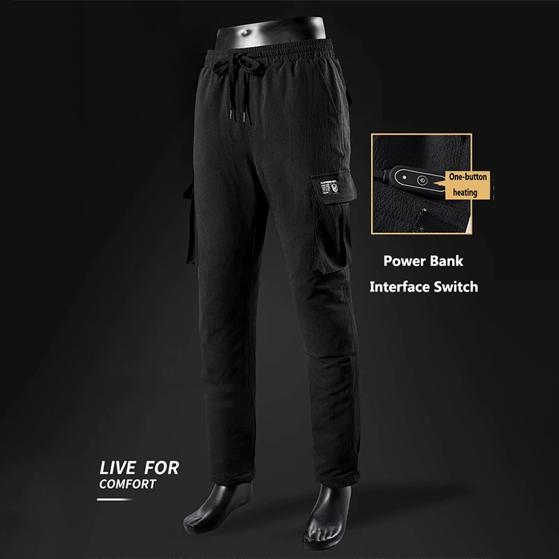 Мужские уличные зимние штаны с электрическим подогревом и USB утолщенные теплые