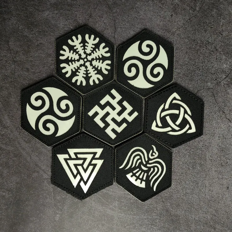 Скандинавский Викинг Компас Руна логотип светящийся патч Снежинка птица