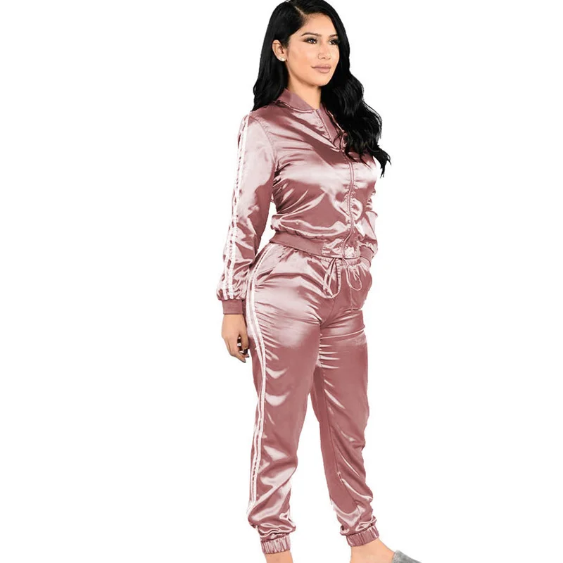 Однотонный женский спортивный костюм из двух предметов повседневная спортивная