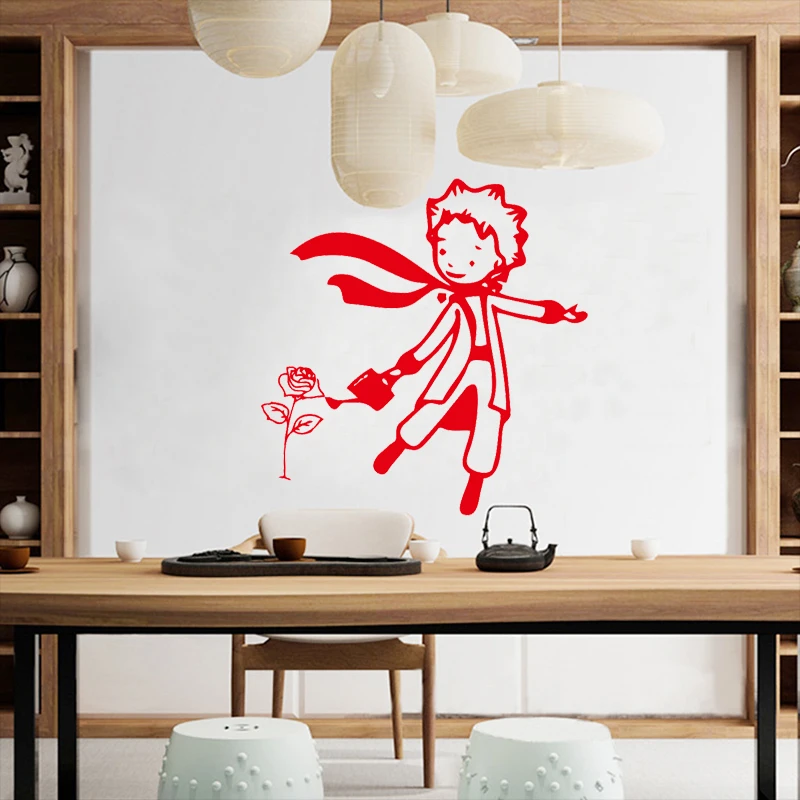 Мультяшный персонаж Маленький принц Вода Цветы наклейки на стену для детей