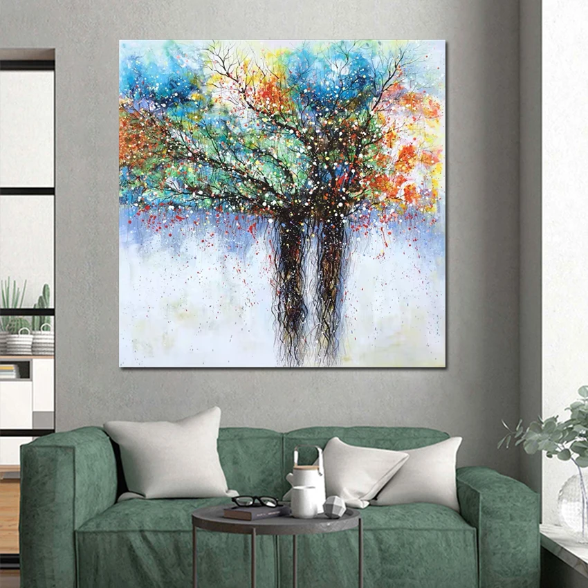 Высокое качество новый дизайн красочная картина маслом на дереве домашний холст