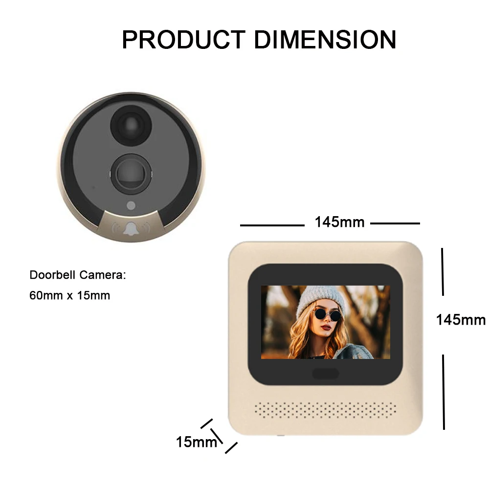 4.3 Inch 1080P Door Peephole Viewer Wifi Video Doorbell Camera Night Vision PIR Motion Detection Smart Home APP Control enlarge