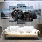 Картина на холсте, настенный постер, 5 шт., роскошные Ретро мотоциклетные картины, HD принты, домашний декор для гостиной, модульная рамка