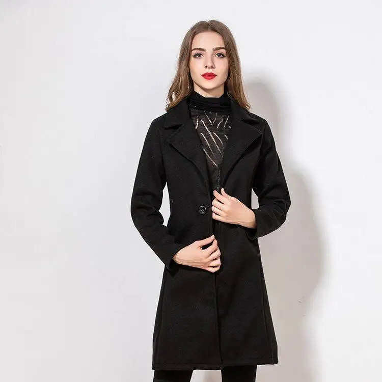 2021 new European and American women's windbreaker mid-length woolen coat | Женская одежда