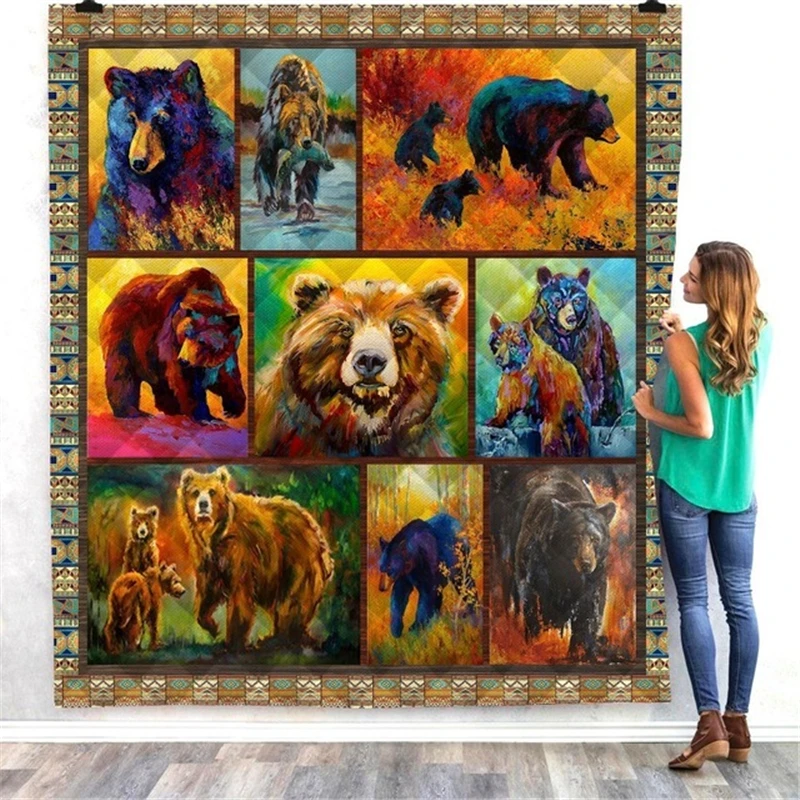 Аниме рисунком бурого медведя в стиле Ловец снов Дивана с принтом крышка