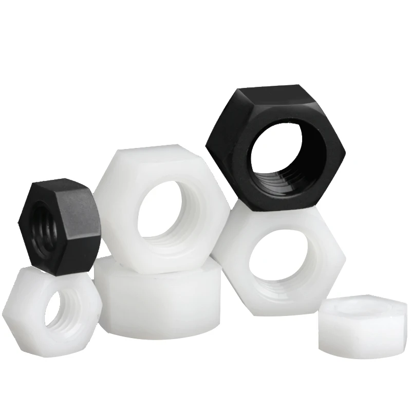 

Black White Plastic Nylon Hex Nut M2 M2.5 M3 M4 M5 M6 M8 M10 M12 M14 M16 M18 M20 Insulation Hexagon Plastic Nuts Screw Cap