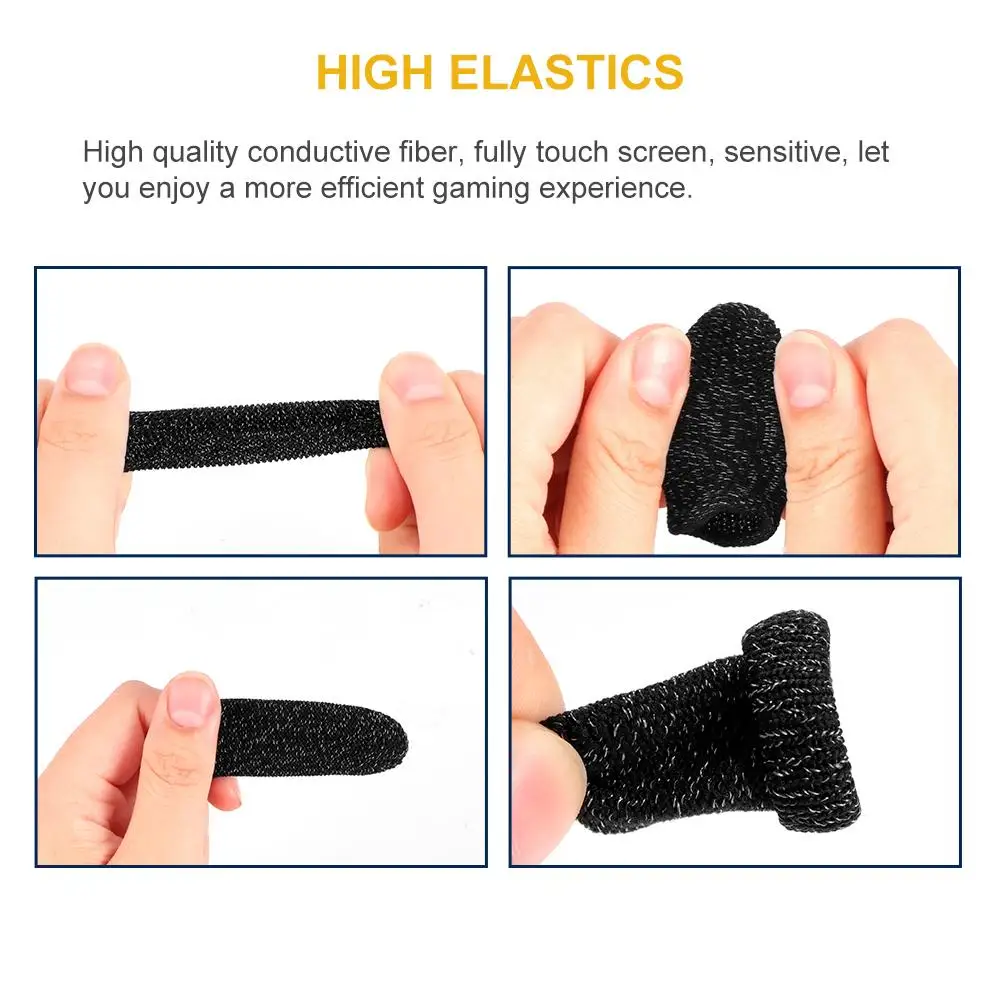 

Breathable Game Controller Finger Cover Sweat Proof Gaming Finger Gloves Non-Scratch Sleeve Sensitive Nylon Mobile Touch Screen