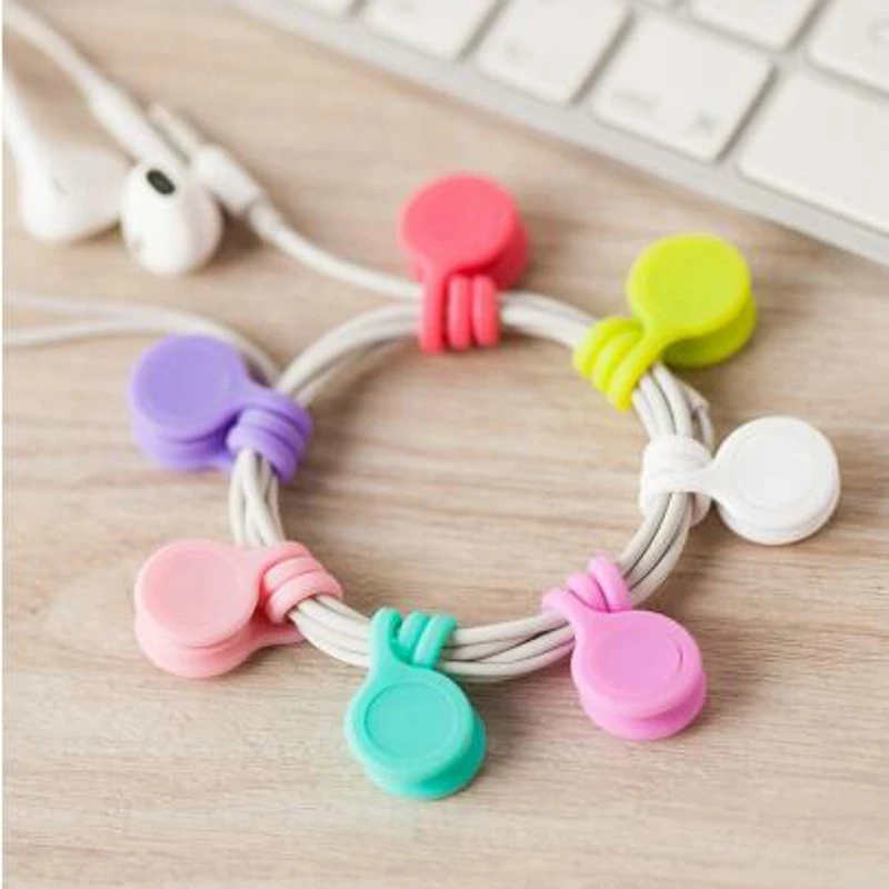 

1PCS New Cute Multifunction Magnet Earphone Cord Winder Cable Holder Organizer Clips magnet wire holder For iPhone Xiaomi USB