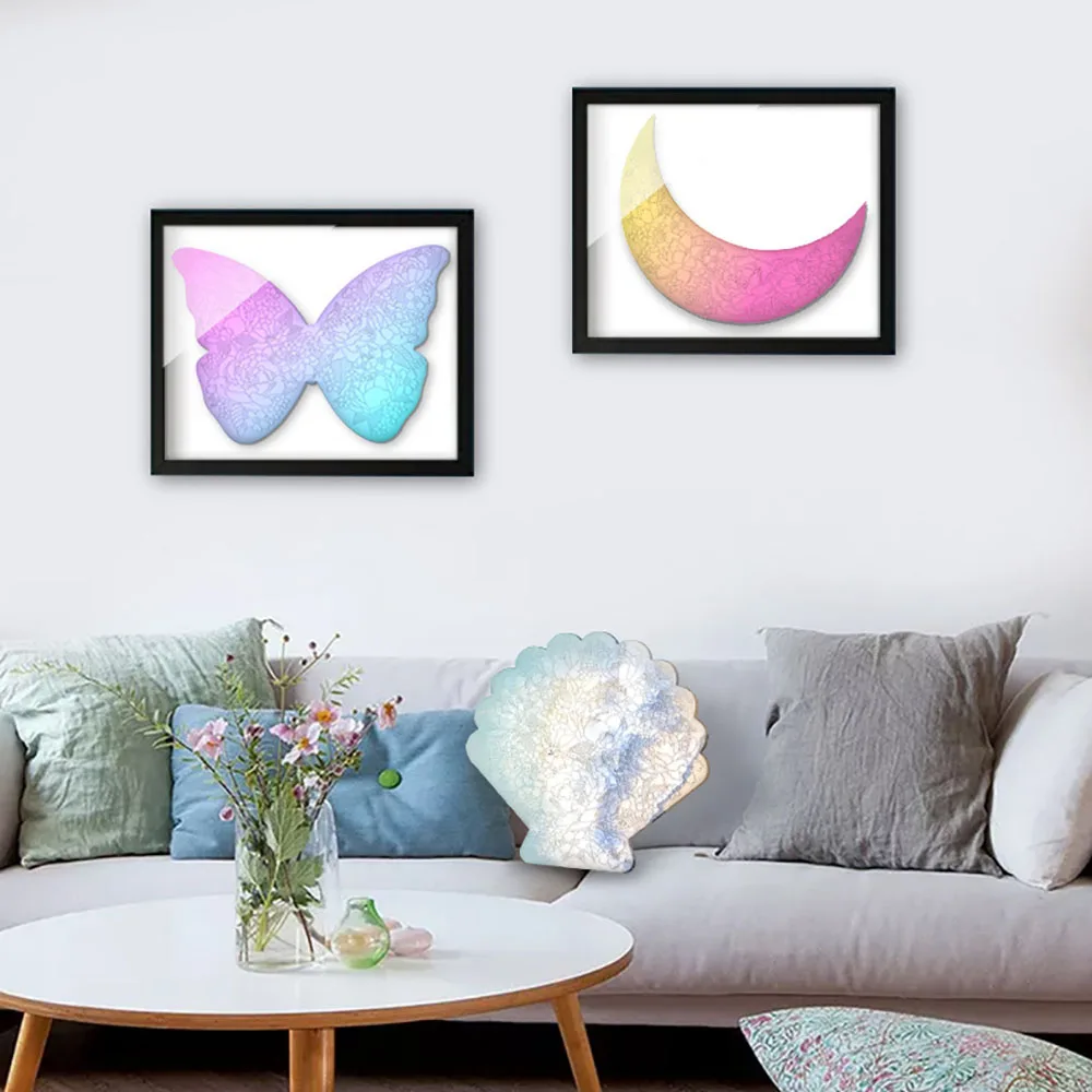 

1Pcs Creative Coaster Silicone Mold Carving Moon Shell Butterfly Shape Epoxy Resin Casting Molds DIY Home Decoration Crafts