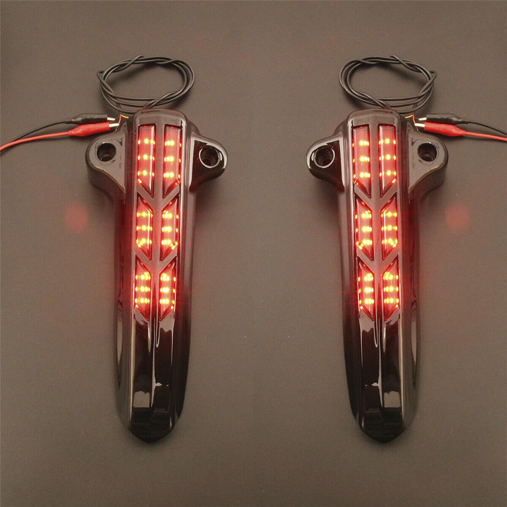 

LED Light Lower Leg Fork Cover Front for Harley Electra Street Road Glide New