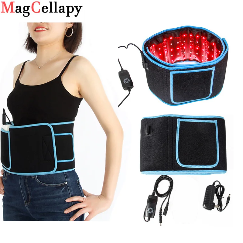 

Red & Infrared LED Light Therapy Belt 850nm 660nm Back Pain Relief Belt Weight Loss Slimming Machine Waist Heat Pad Massager
