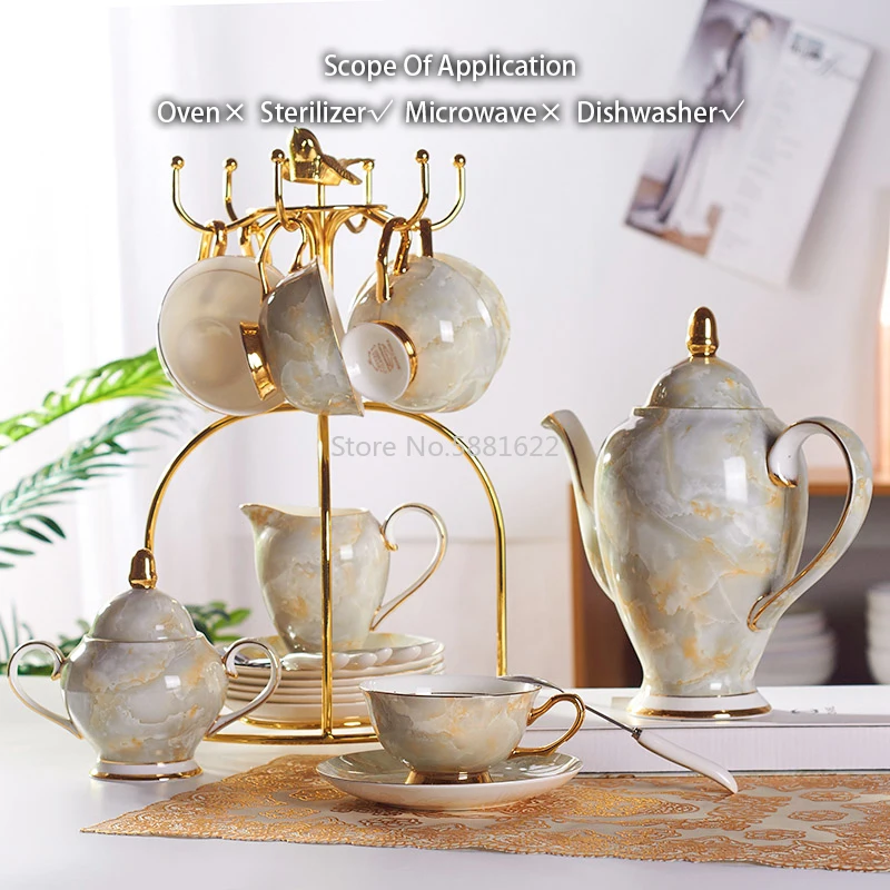 Мраморный фарфоровый кофейный набор мраморный чайный чашка керамическая кружка