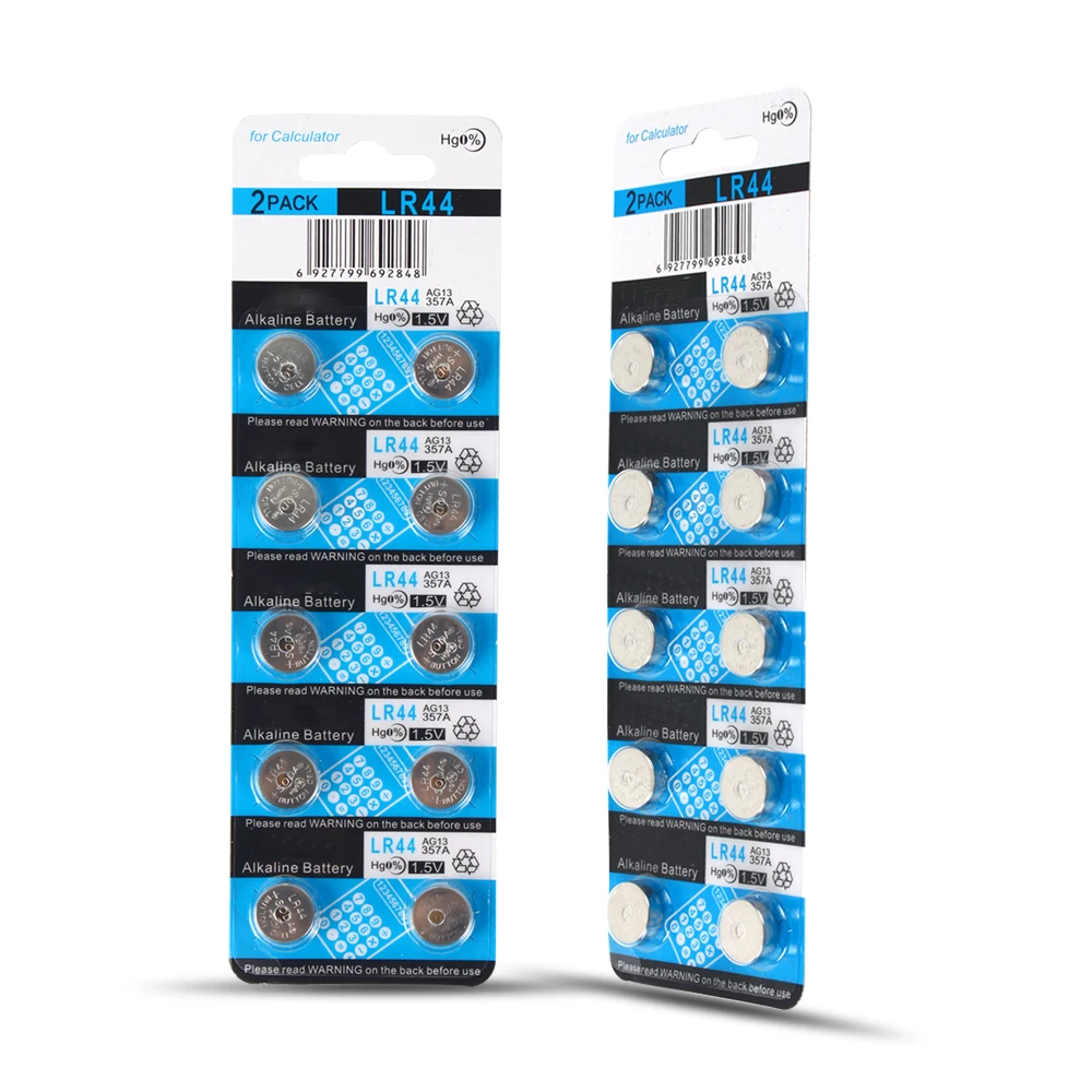 

10pcs/1Pack YCDC AG 13 Button Battery 1.5V SR44SW L1154 RW82 RW42 LR44 357 AG13 Coin Cell Batteries for Watch Calculator toys