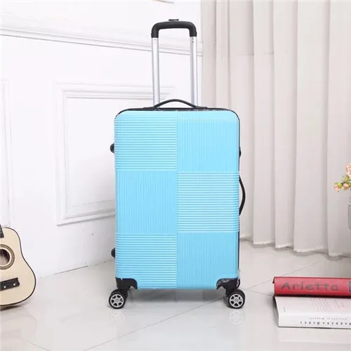 Light blue KLQDZMS cheap2" 24" 28 дюймов багаж на колёсиках Спиннер для мужчин и женщин бизнес путешествия чемодан на колесах - Цвет: Light blue