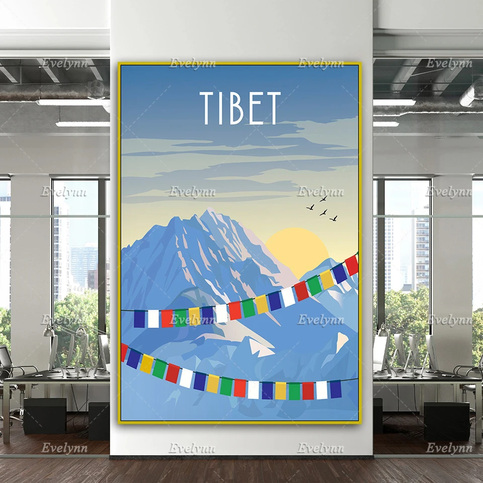 

Tibet Travel Poster, Tibet Wall Art, Himalayas Poster, Himalayas Travel Print, Himalayas Travel Home Decor Canvas Unique Gift
