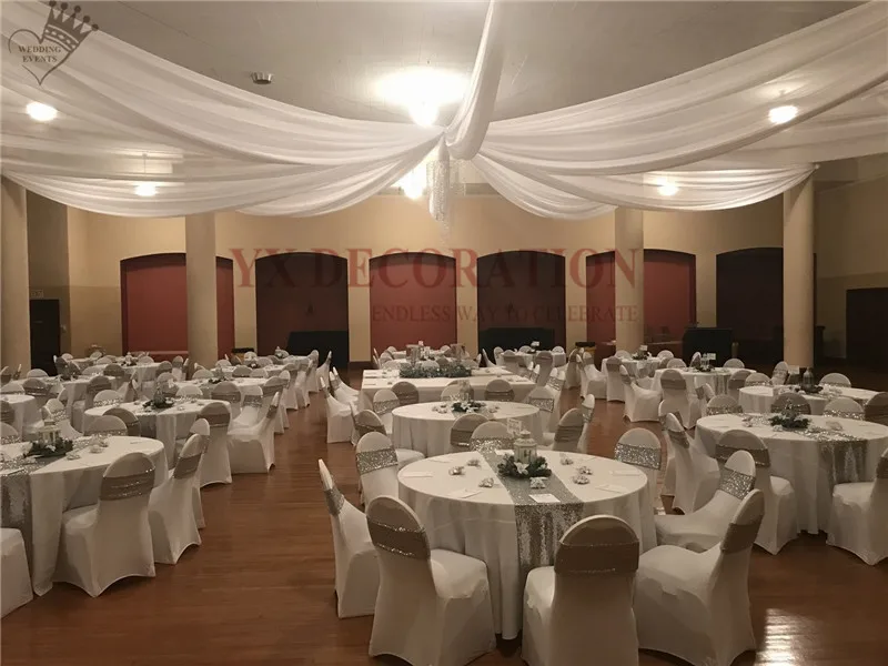 Красивый ледяной шелк один кусок драпировка для потолка фон занавес Swag украшение