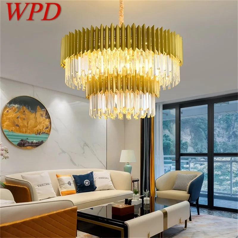 

WPD Gold Luxury Chandelier Lamp Postmodern Pendant Light Fixtures Home LED Decorative for Living Dining Room