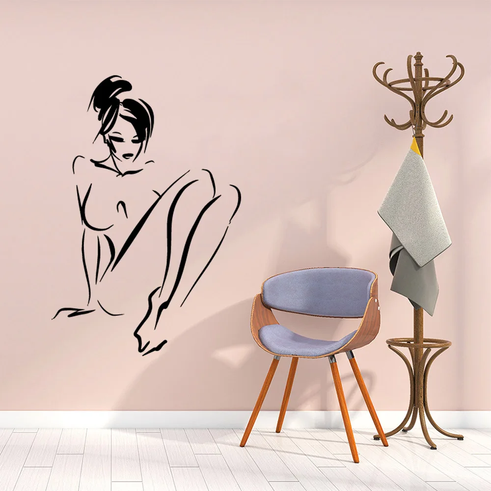 Голая женщина леди салон Съемные Виниловые наклейки на стену для Гостиная