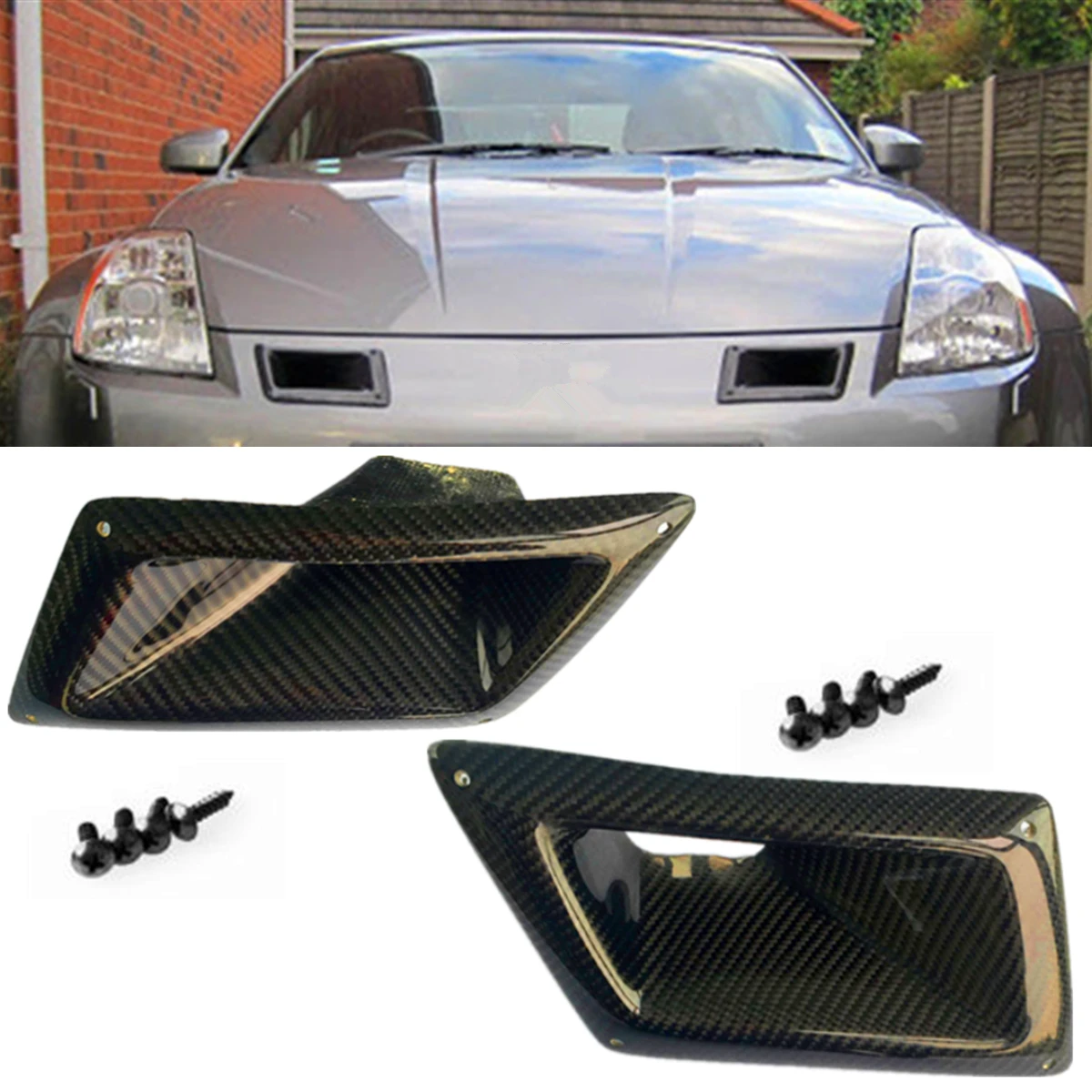 

1 пара, передний бампер из углеродного волокна для Nissan 350Z Z33 ND 2003-2009