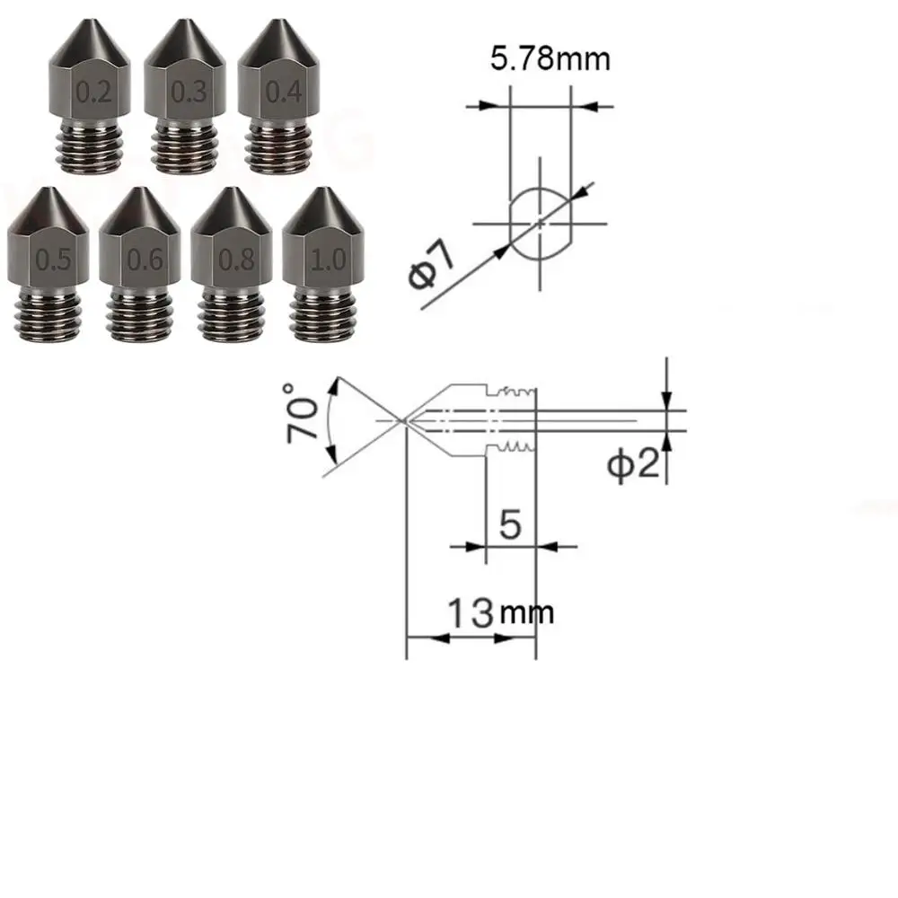 Сопло MK8 из закаленной стали 3D насадка с высокотемпературным сопротивлением