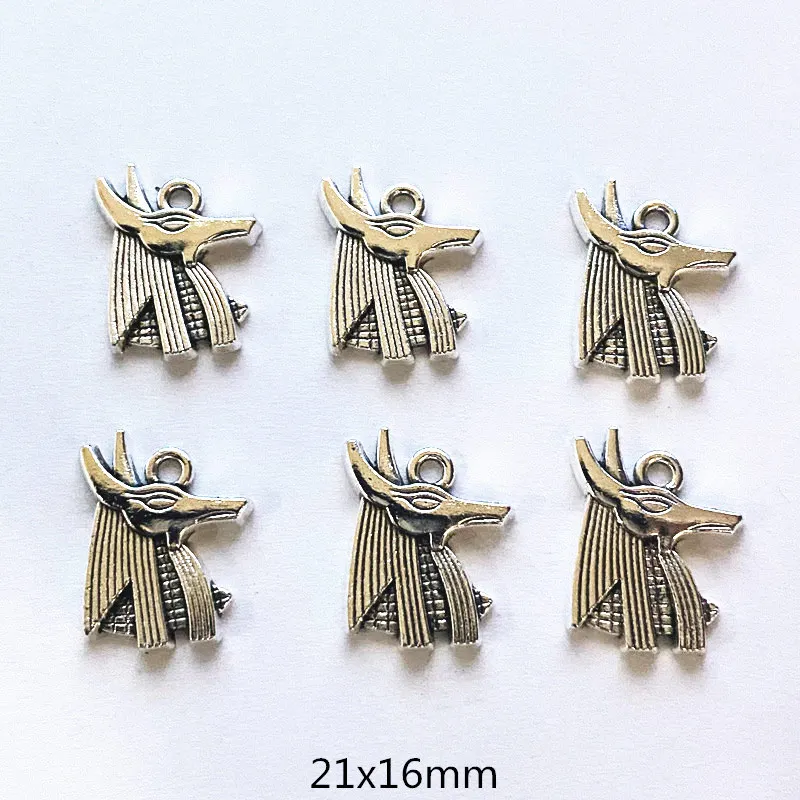 10 шт. 21x1 6 мм винтажные Подвески с головой Анубиса подвески египетской лошади