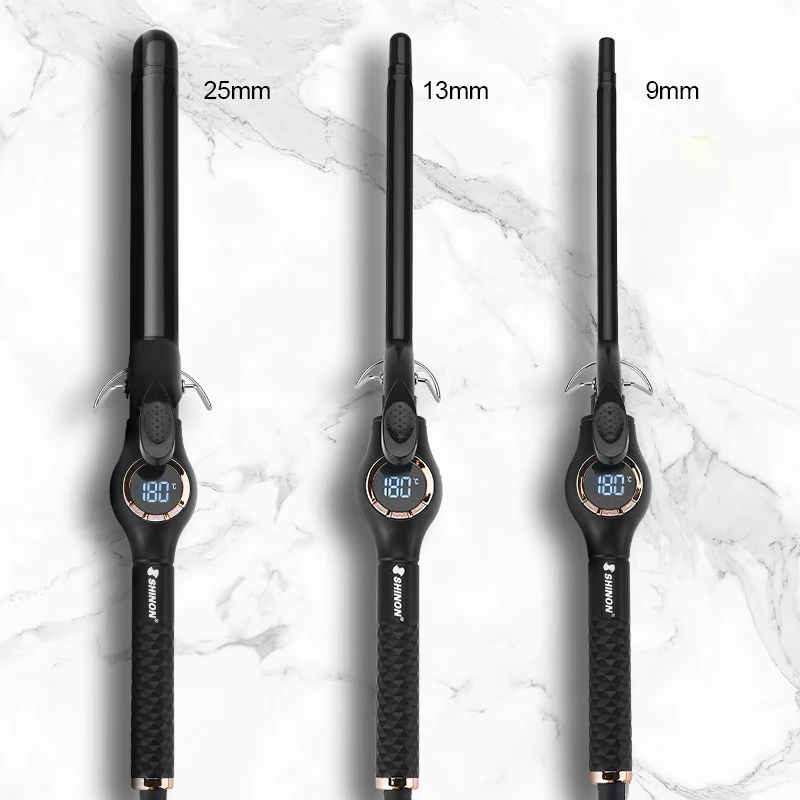 

Professional 9mm curling iron Hair waver Pear Flower Cone Ceramic curling wand roller beauty Salon Hair Curlers