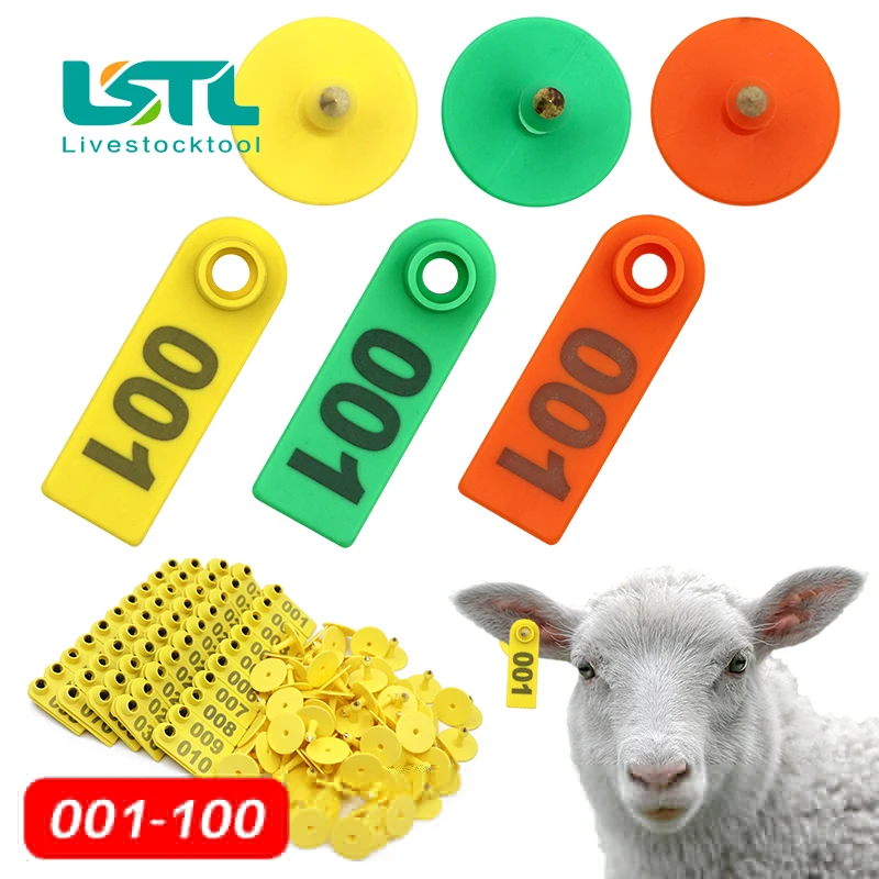 

No. 1-500 Sheep Ear Tag Signs with The Word Ear Laser Typing Copper Head Earrings Farm Animal Identification Card Free Shipping