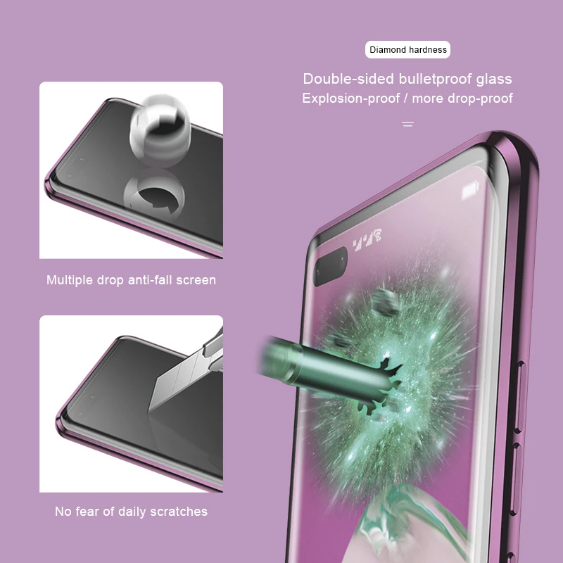 Huawei P40Pro мобильный телефон защитный чехол с магнитной присоской двухстороннее