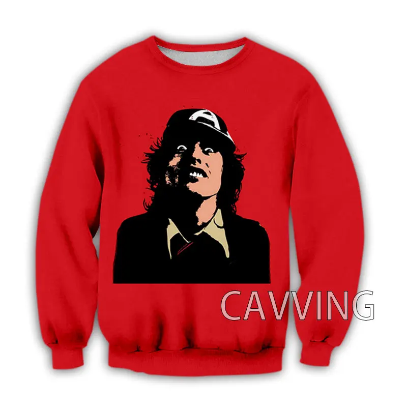 Свитшот для мужчин и женщин Модный свитшот с 3D-принтом рок-группы AC DC круглым