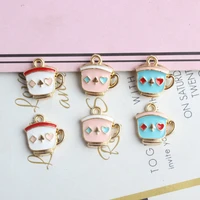 20pcslot enamel poker cup shape charms kc gold color alloy diy earring bracelet keychain hair jewelry accessories