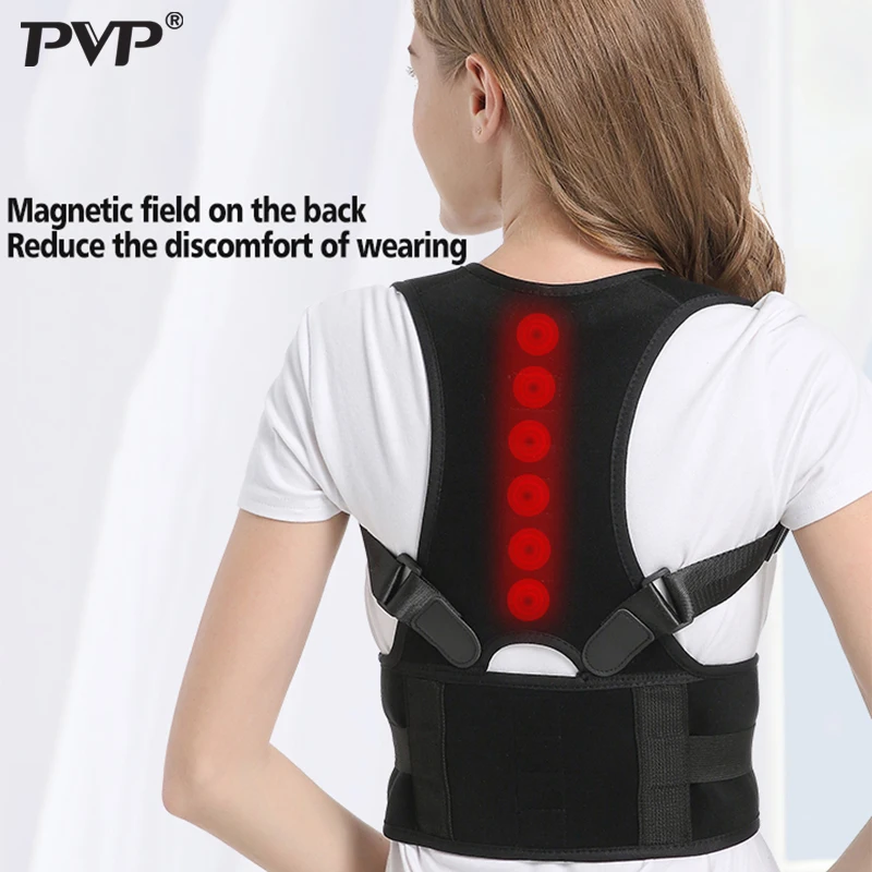 Удлиненный Корректор осанки Магнитная терапия бандаж через плечо для мужчин и