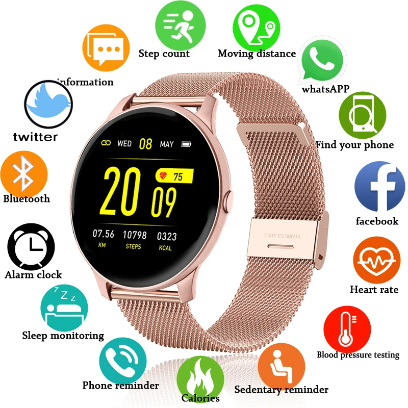

Mode Smart Uhr Damen Herz Rate Blutdruck Multifunktionale Sport Uhr Mnner Frau Wasserdichte Smartwatch Frauen