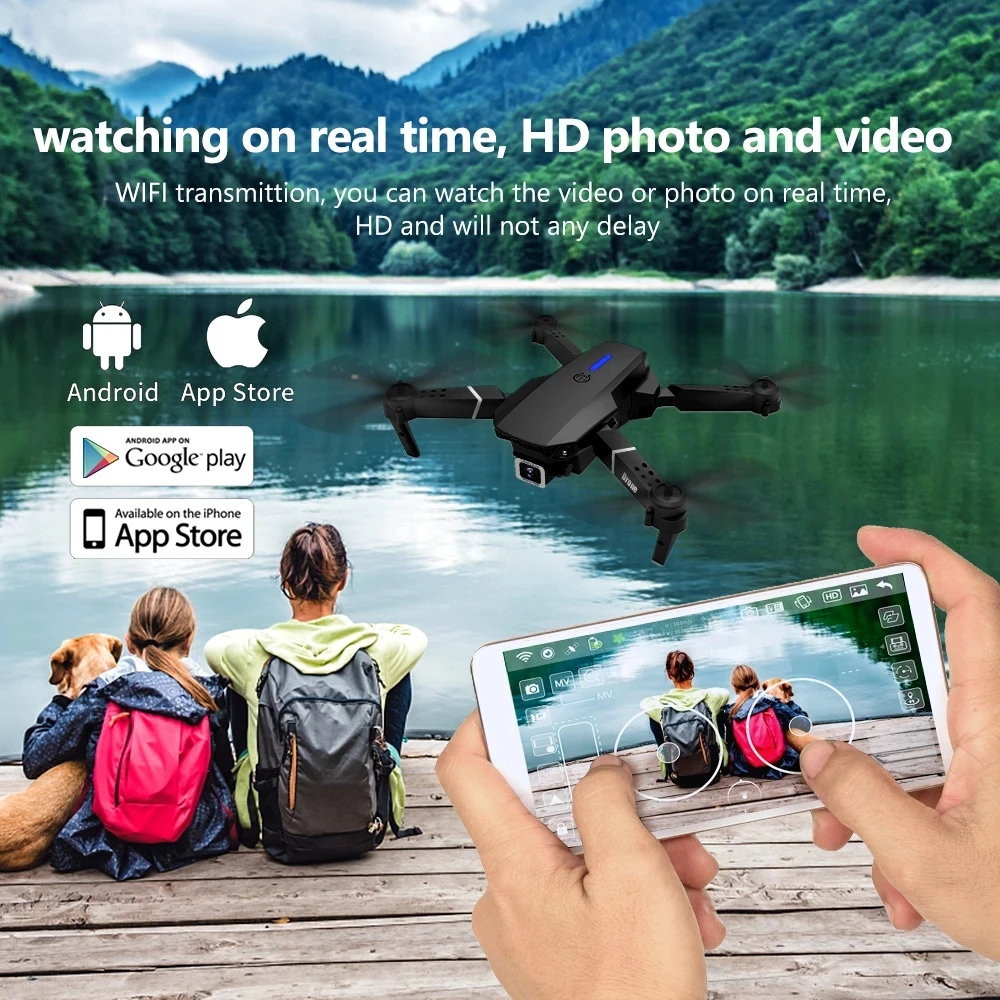 

E525 PRO RC Quadcopter Drone 4k Profesional Obstacle Avoidance Drone Dual Camera 1080P 4K Fixed Height Mini Dron Helicopter Toy