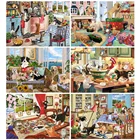 MomoArt Алмазная вышивка собака 5D DIY Алмазная мозаика кошка алмазная картина животное картины стразами полная выкладка подарок ручной работы Украшение дома