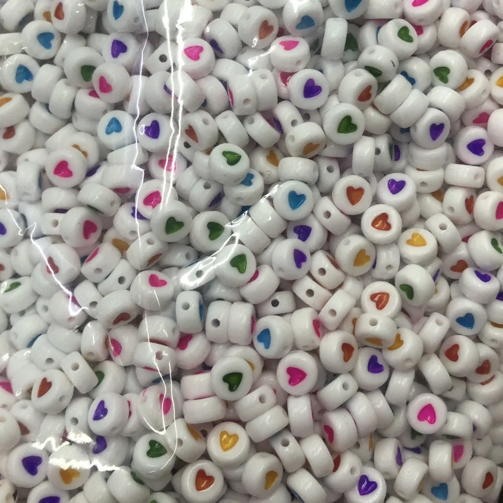

4x7 mm loose round heart beads for diy crafts