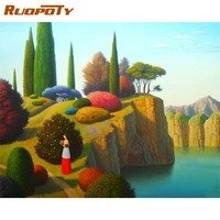 ruopoty 60x75cm painting by numbers kits landscape oil paints acrylic canvas home bedroom wall artcraft picture