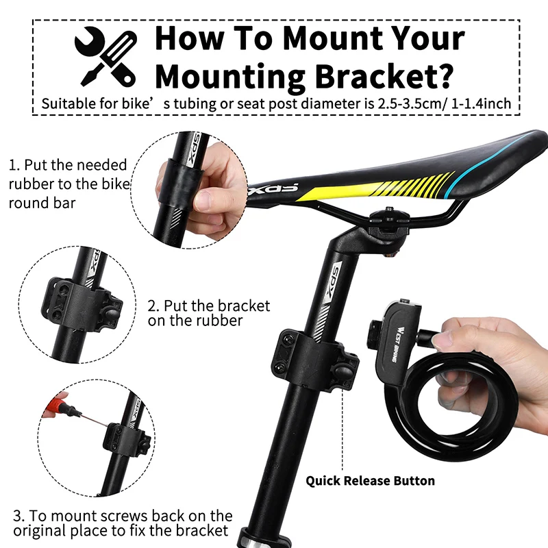 Флюоресцентный замок для велосипеда противоугонные замки велосипедов