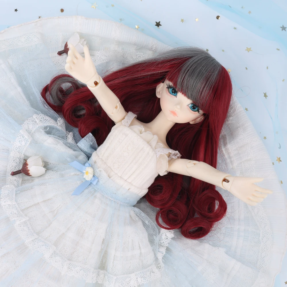 Кукольные парики 1/4 1/6 BJD/SD термостойкие искусственные волосы серебристо-красные