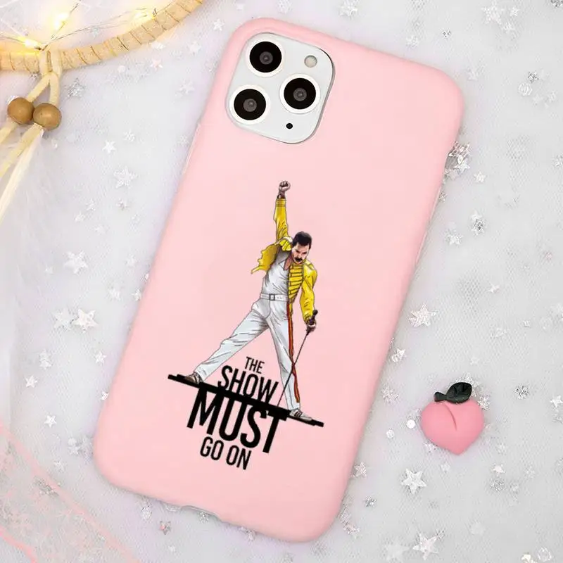 

Freddie Mercury Queen band Phone Case Candy Color for iPhone 11 12 mini pro XS MAX 8 7 6 6S Plus X SE 2020 XR