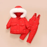 childrens winter clothing set down jacket for girls kids snowsuit parkas outerwear overalls suit baby girl coat jumpsuit 2pcs