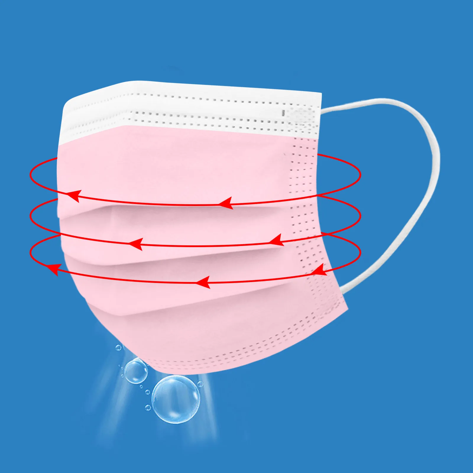 Маска одноразовая однотонная для детей 4-12 шт. 3 слоя Реалистичная тушь лица